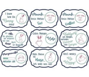 Stickserie - ITH Mug Rugs Bunnies